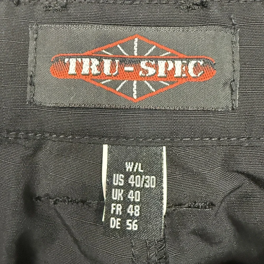 TRU-SPEC Cargo Pants Mens 40x30 Black Tactical Ripstop‎ Workwear Pockets Utility